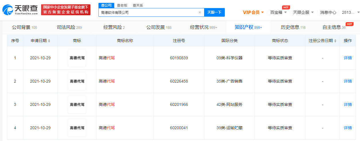 高德申请注册代驾商标，企业一手商标转让哪里靠谱？